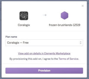 provision coralogix on heroku