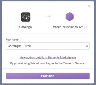 provision coralogix on heroku