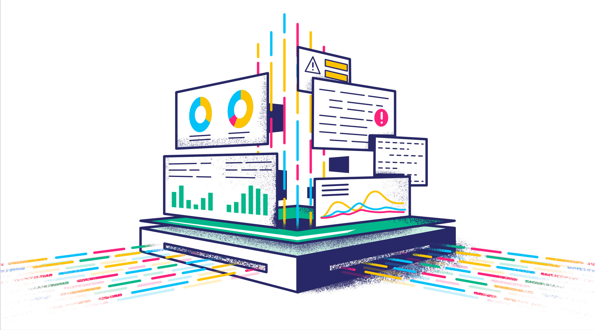 Concept image showing the product working with data