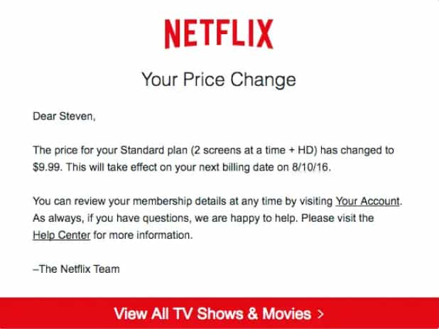 Netflix Price Increase