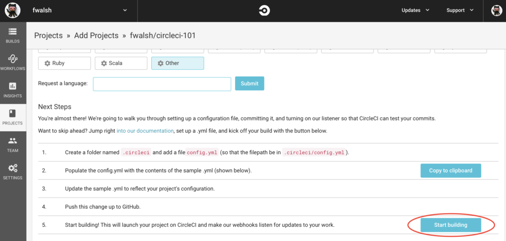 CircleCI-2.0-start-building