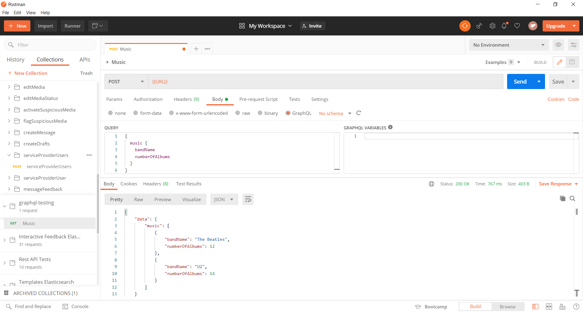 postman testing resolvers