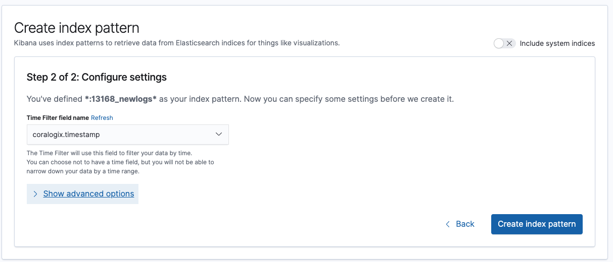 create index pattern coralogix