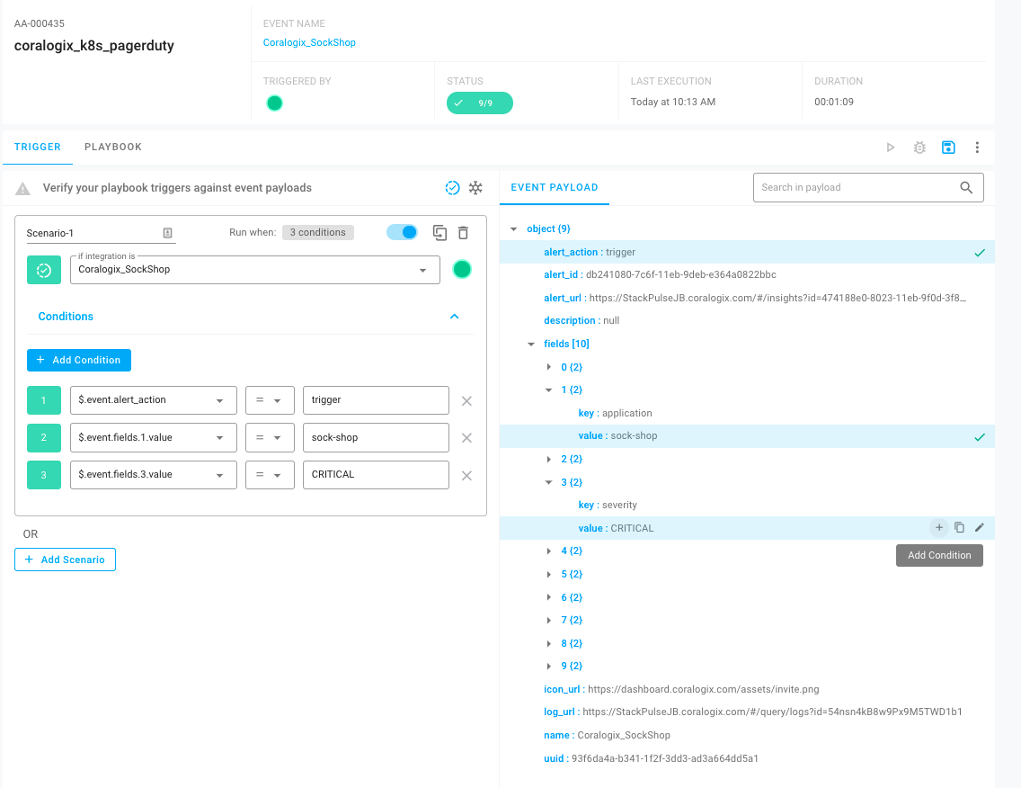 stackpulse trigger settings