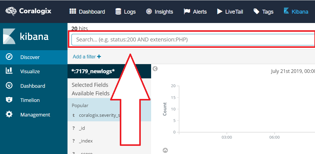 Kibana search bar