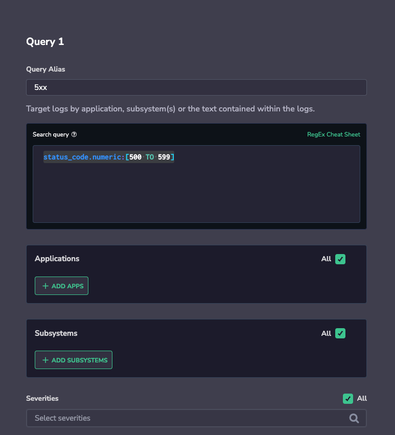 ratio alerts coralogix